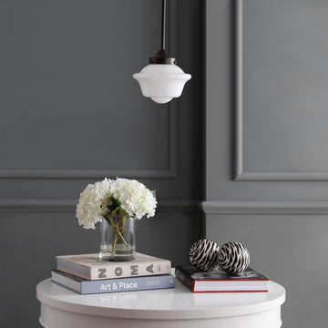 Kurtz School House Adjustable Drop Metal/Glass LED Pendant